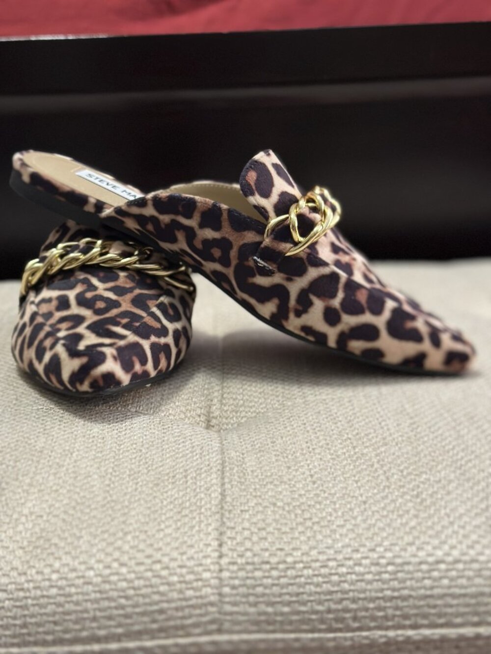 Steve Madden, Faine Leopard Velvet, Size 7 Mules - Picture 1 of 5